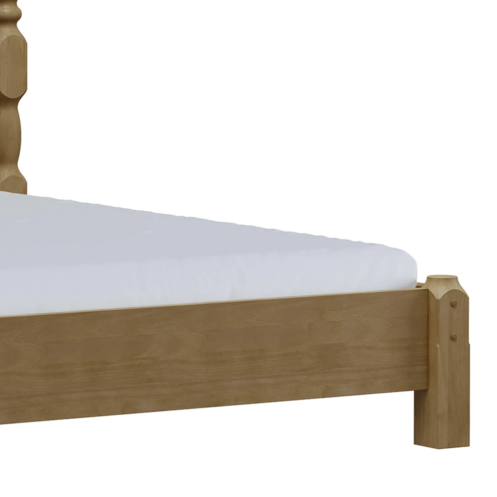 Cama Casal Clássica Queen 160cm Pé Madeira Eduarda Freijó F07 - Mpozenato
