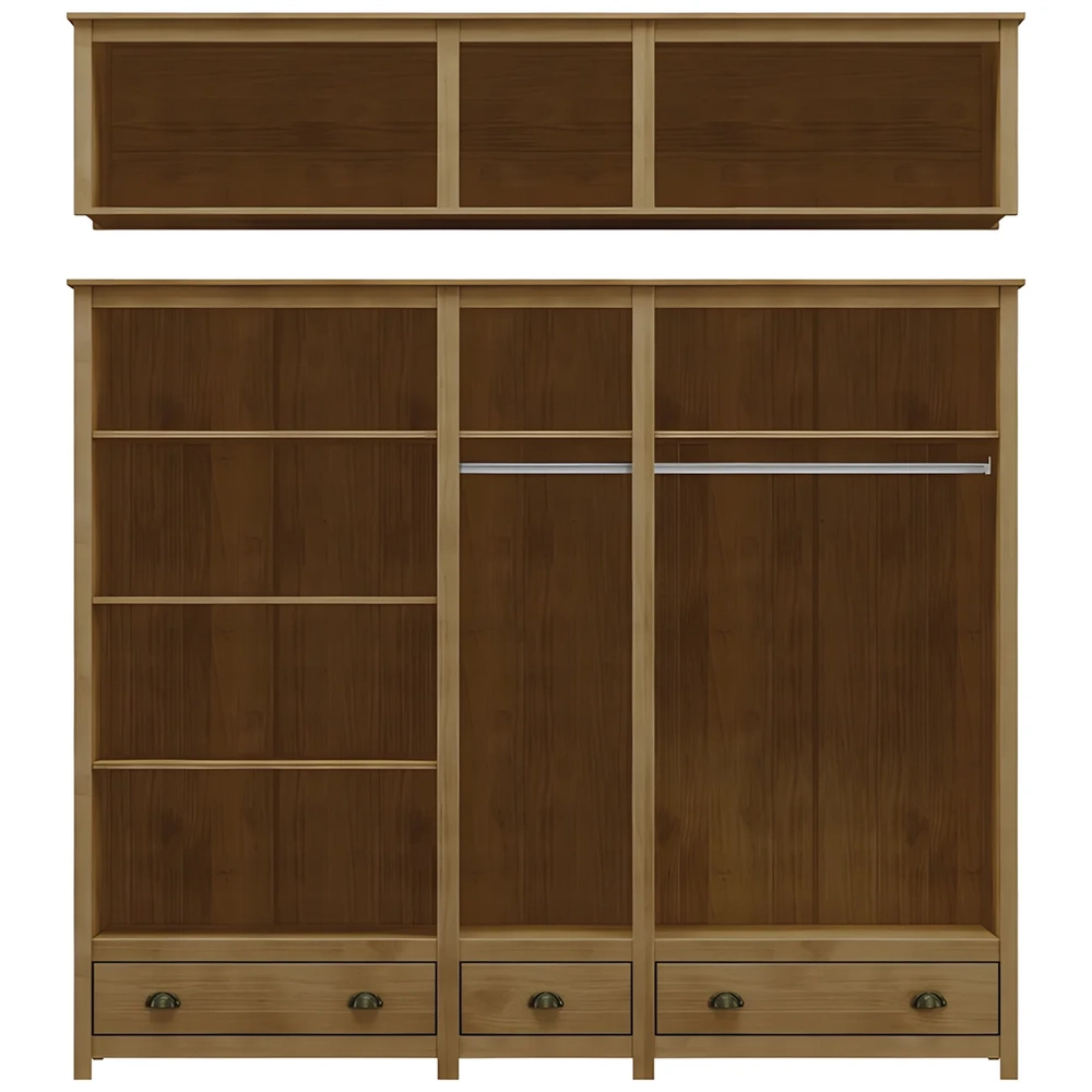 Guarda Roupa Casal 221cm 10 Portas 3 Gavetas Lázio Freijó F07 - Mpozenato