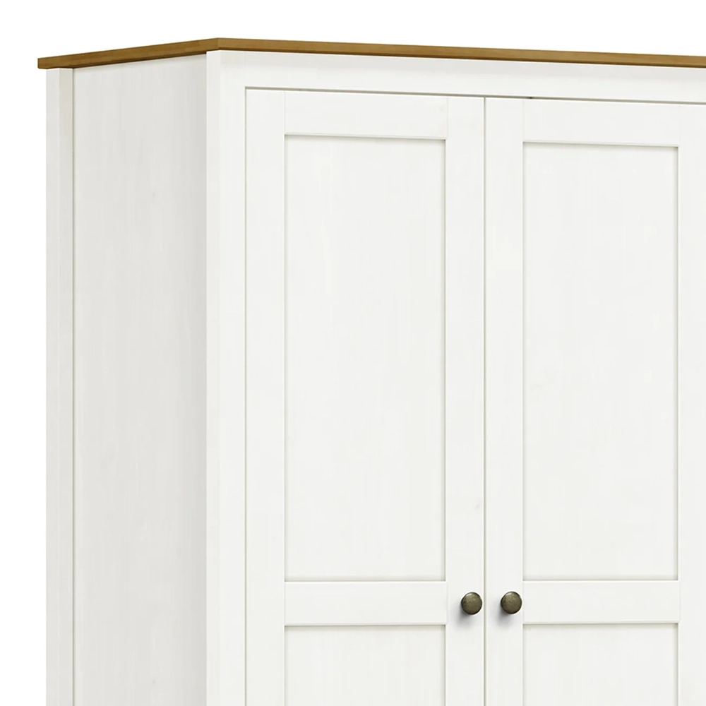 Guarda Roupa Solteiro 91cm 2 Portas 1 Gaveta Lázio Branco/Freijó F07 - Mpozenato