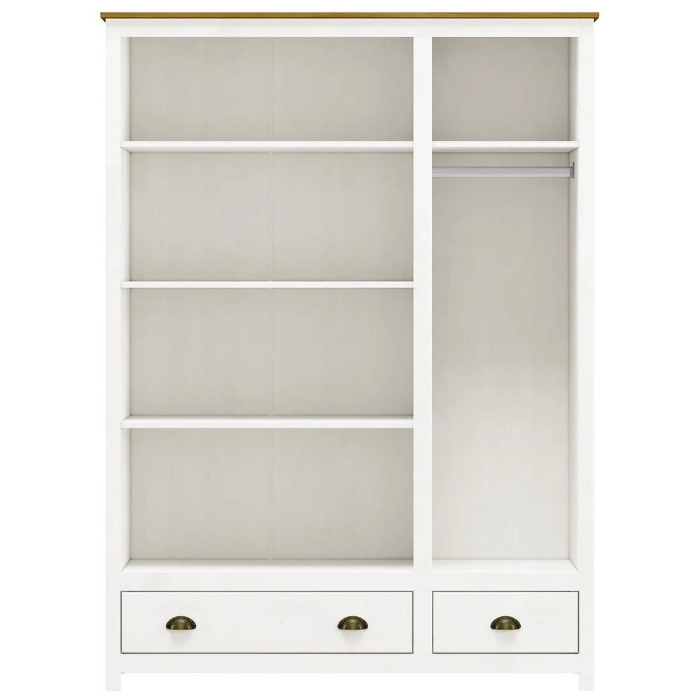 Guarda Roupa Solteiro 136cm 3 Portas Lázio Branco/Freijó F07 - Mpozenato