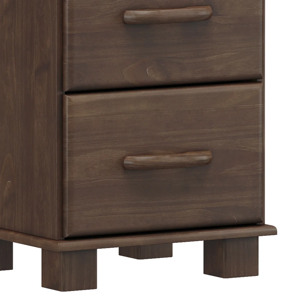 Mesa Cabeceira 44cm Para Quarto 2 Gavetas Eduarda Café F07  - Mpozenato