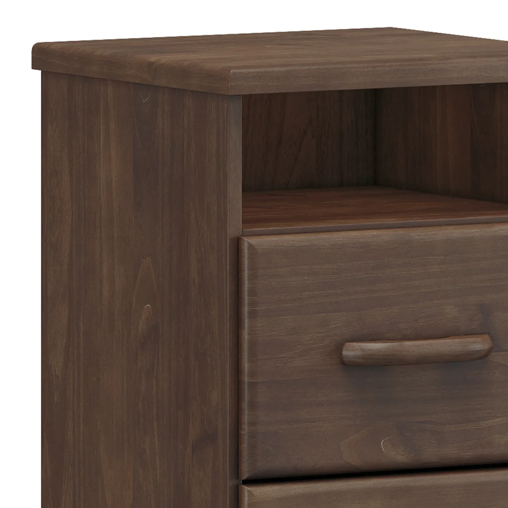 Mesa Cabeceira 44cm Para Quarto 2 Gavetas Eduarda Café F07  - Mpozenato