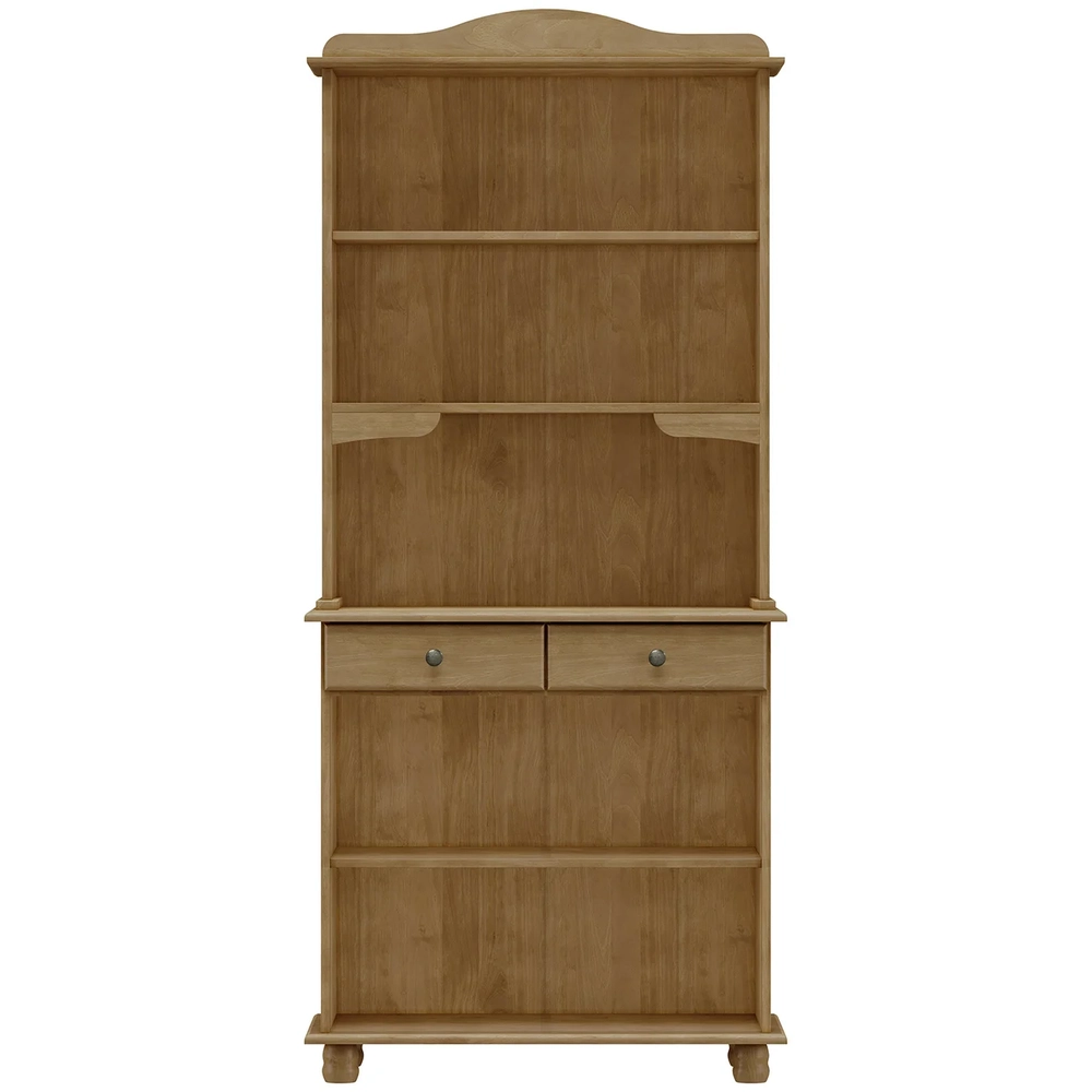 Cristaleira Com Portas Vidro 88cm Pé Madeira Rubia Freijó F07 - Mpozenato