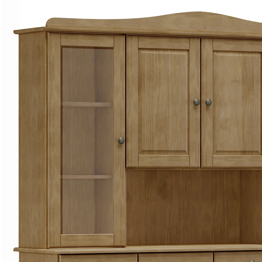 Cristaleira Portas Vidro 169cm Pé Madeira Rubia Freijó F07 - Mpozenato