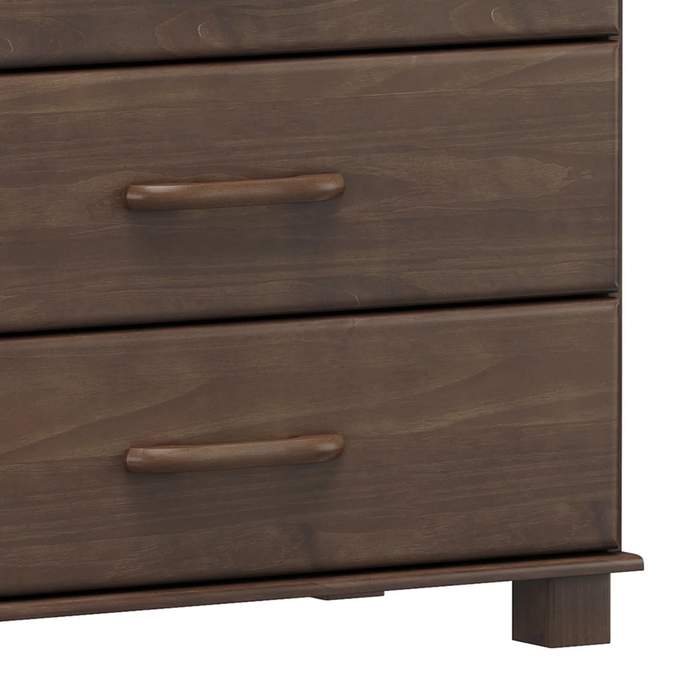 Cômoda Para Quarto 85cm 4 Gavetas Pé Madeira Eduarda Café F07 - Mpozenato