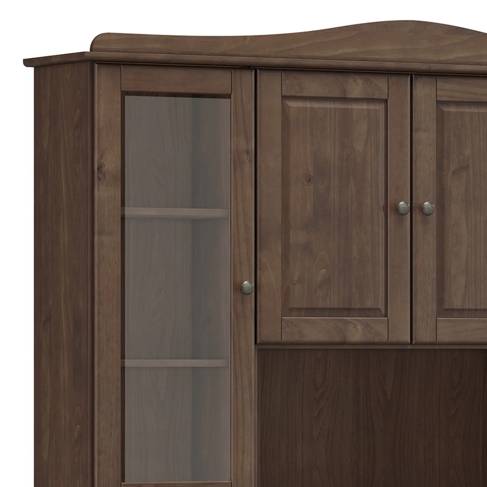 Cristaleira Portas Vidro 169cm Pé Madeira Rubia Café F07 - Mpozenato