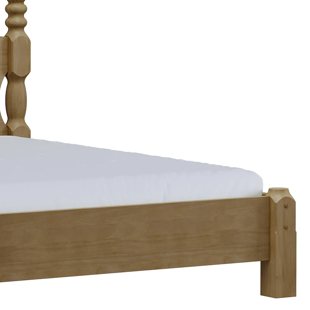 Cama Casal Clássica 140cm Pé Madeira Eduarda Freijó F07     - Mpozenato