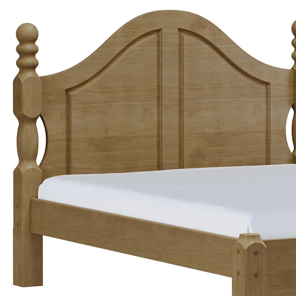 Cama Casal Clássica 140cm Pé Madeira Eduarda Freijó F07     - Mpozenato