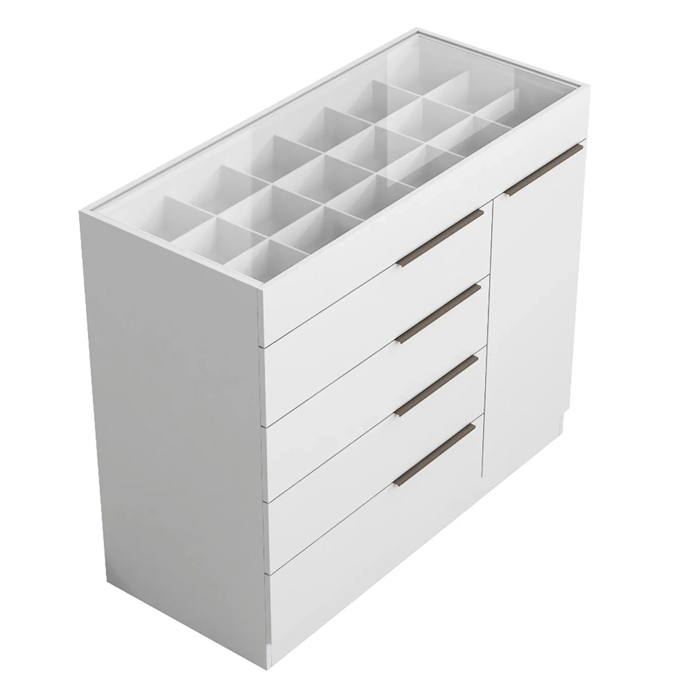 Cômoda Quarto de Solteiro 111cm 5 Gavetas Amel Branco A15  - Mpozenato 