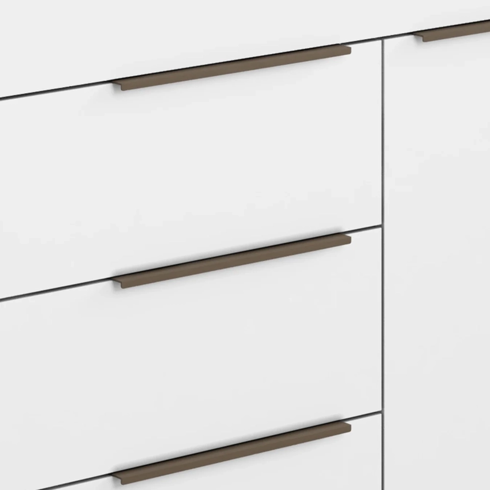 Cômoda Quarto de Solteiro 111cm 5 Gavetas Amel Branco A15  - Mpozenato 