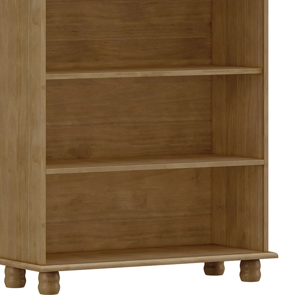 Estante Livreiro 85cm Com Prateleiras Pé Madeira Rubia Freijó F07 - Mpozenato