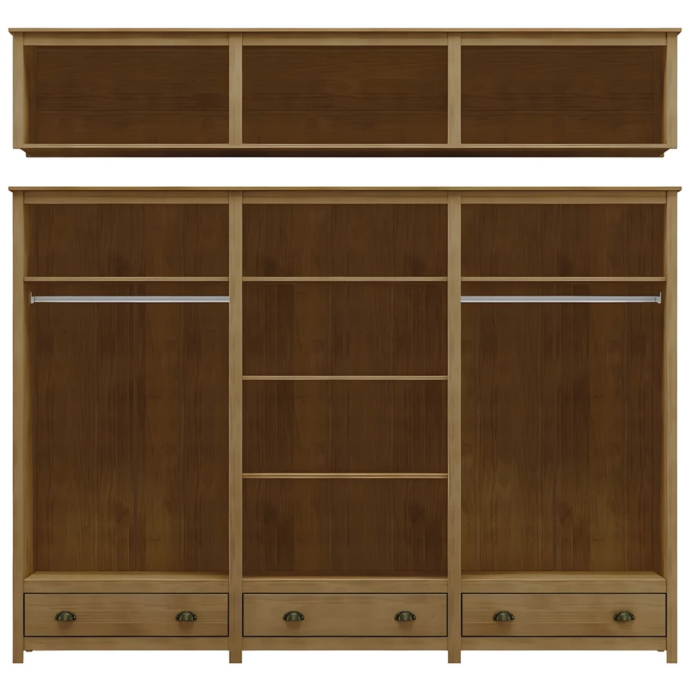 Guarda Roupa Casal 261cm Com Espelho Lázio Freijó F07       - Mpozenato