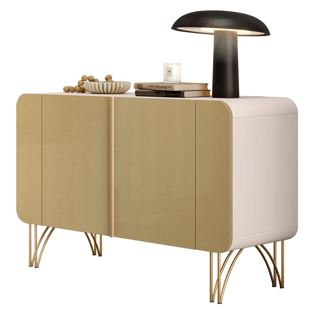 Balcão Aparador Buffet Para Sala Piacente e Benvy Off/Champanhe H01 - Mpozenato
