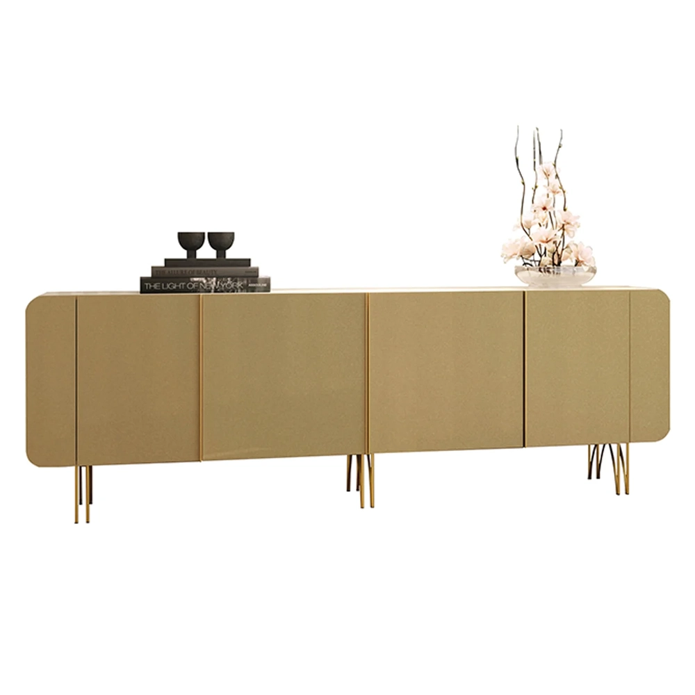 Buffet Aparador Cristaleira e Mesa Centro Agnes Off/Champanhe H01 - Mpozenato