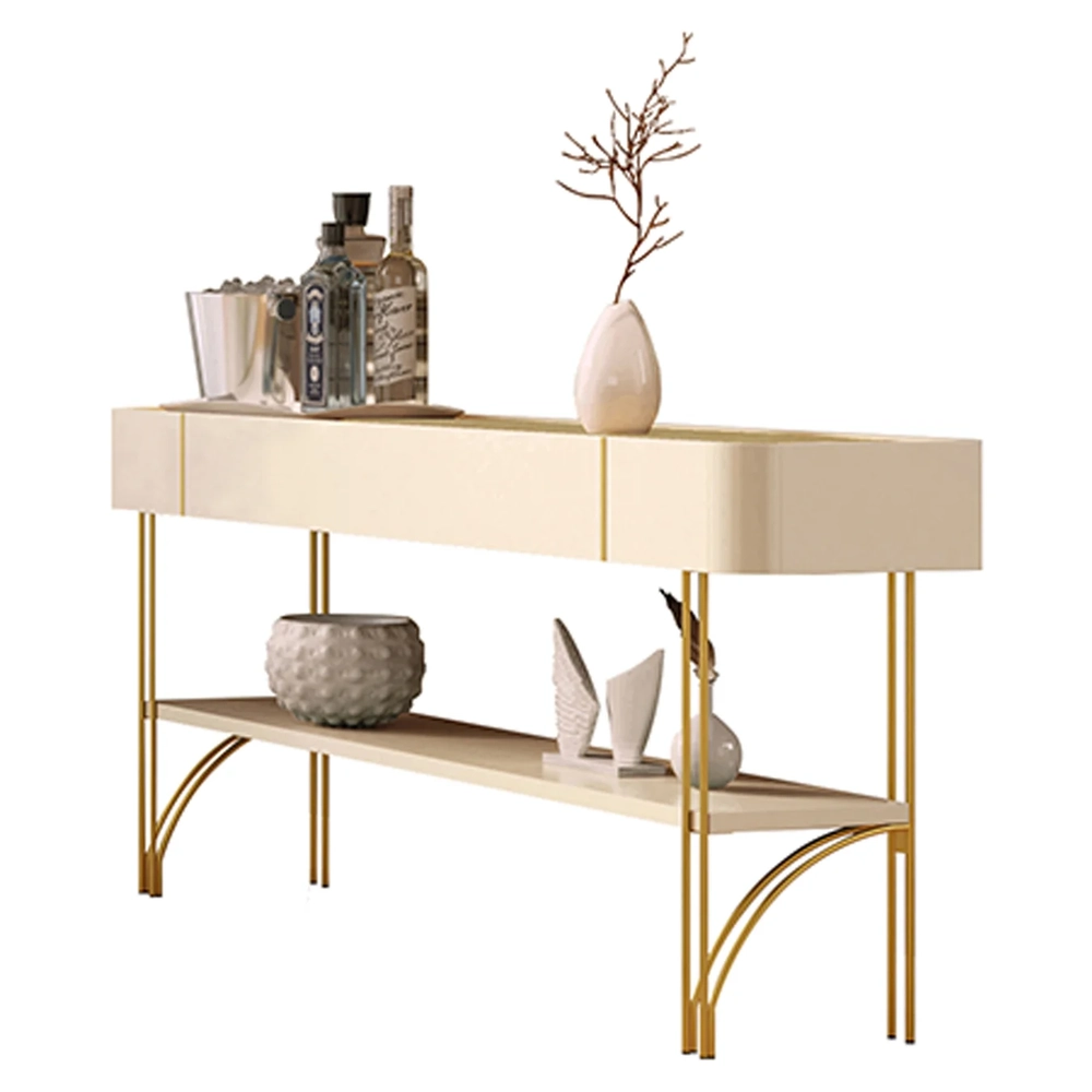 Buffet Aparador Cristaleira e Mesa Centro Ester Off/Champanhe - HB Móveis