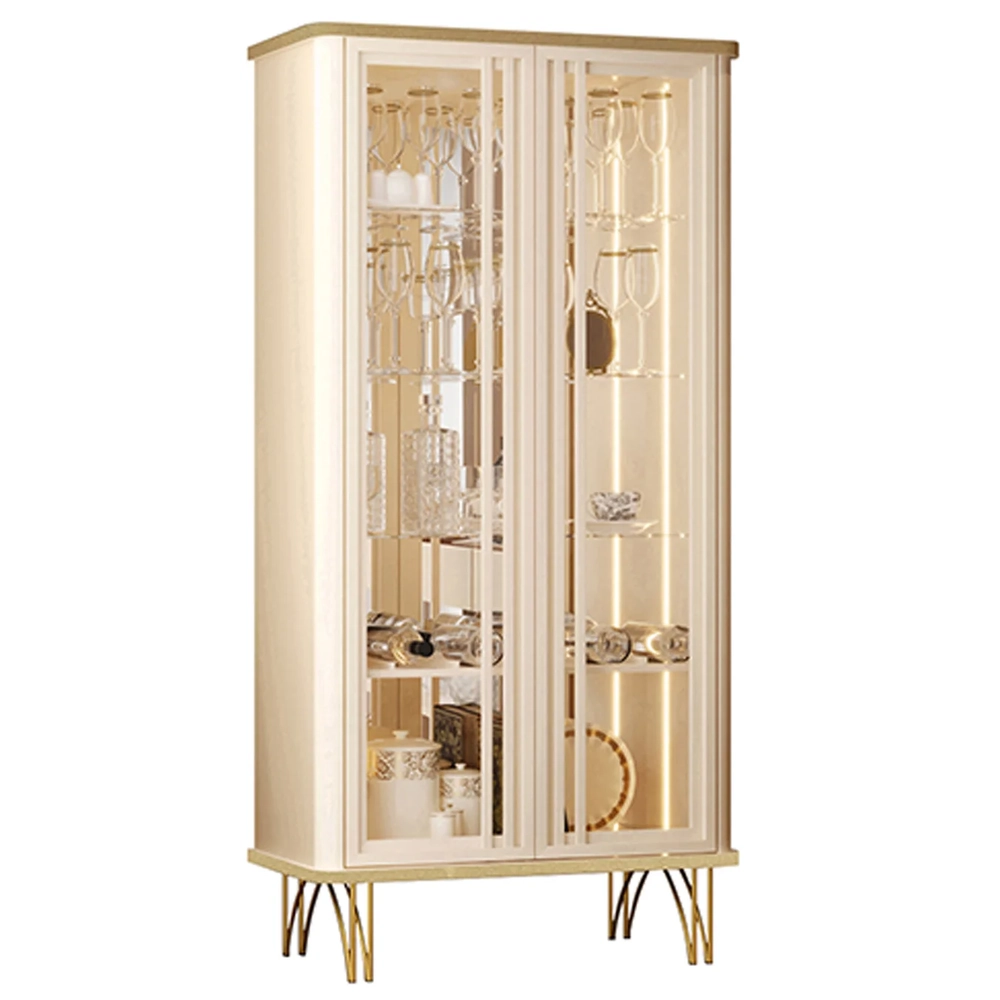 Buffet Aparador Cristaleira e Mesa Centro Ester Off/Champanhe - HB Móveis