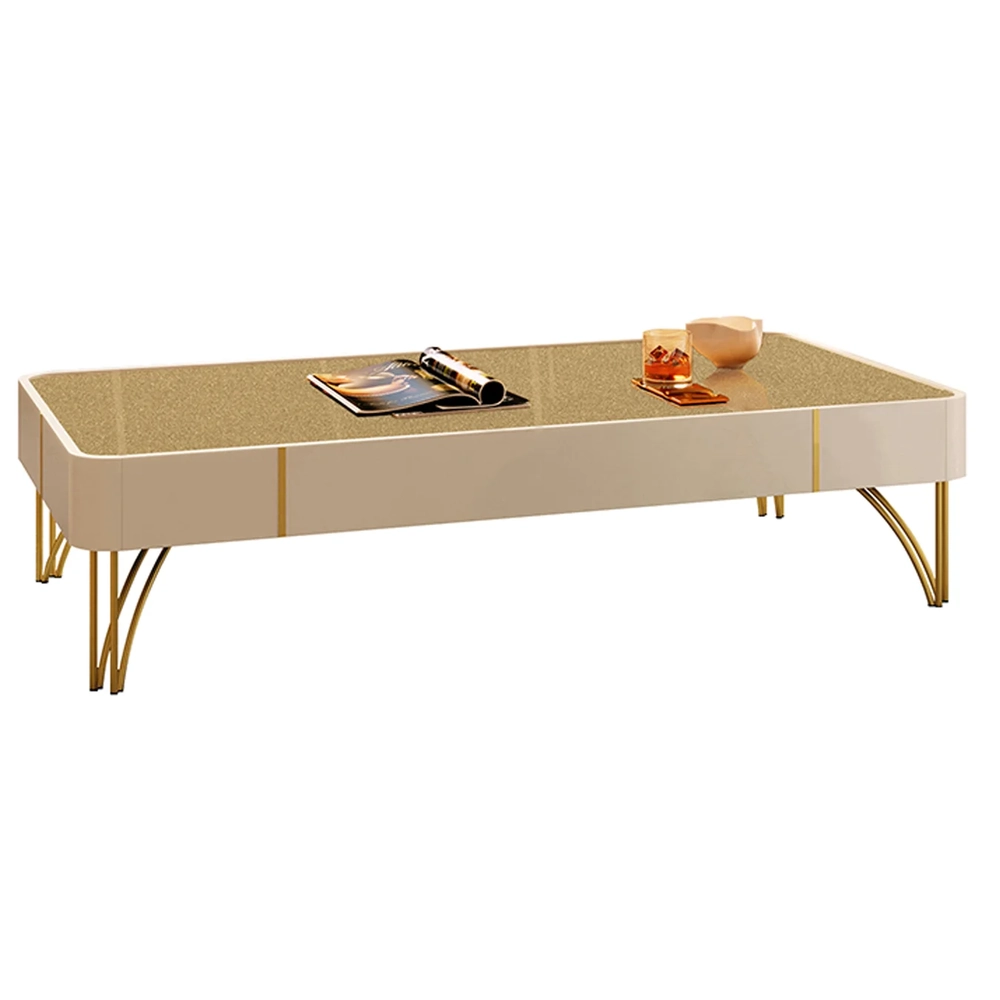 Buffet Aparador Cristaleira e Mesa Centro Ester Off/Champanhe - HB Móveis