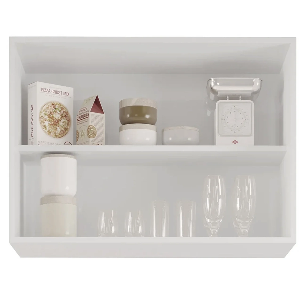 Armário de Cozinha Aéreo 80cm Com 2 Portas Andréia Branco   - AJL Móveis