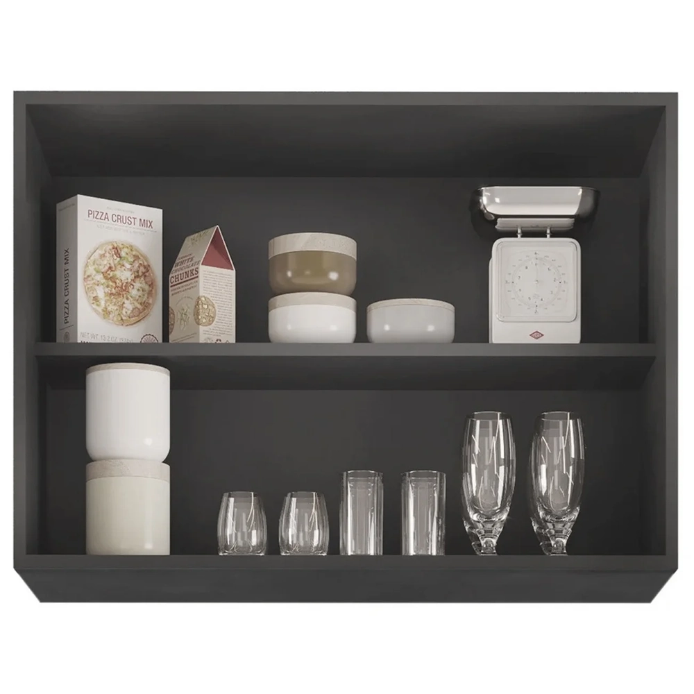 Armário de Cozinha Aéreo 80cm Com 2 Portas Andréia Cinza    - AJL Móveis