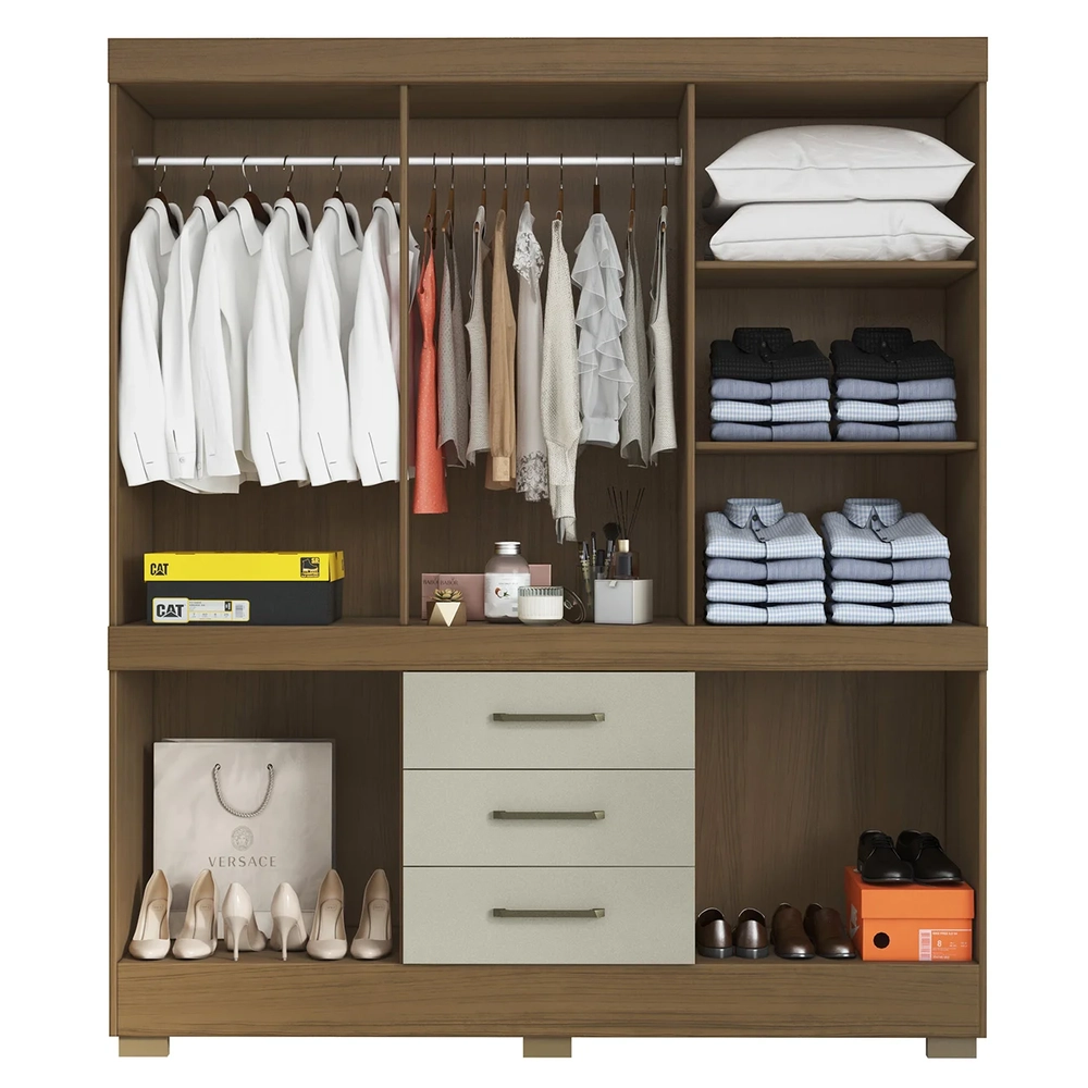 Guarda Roupa Casal 180cm 10 Portas Deno Atacama/Areia A15 - Mpozenato 