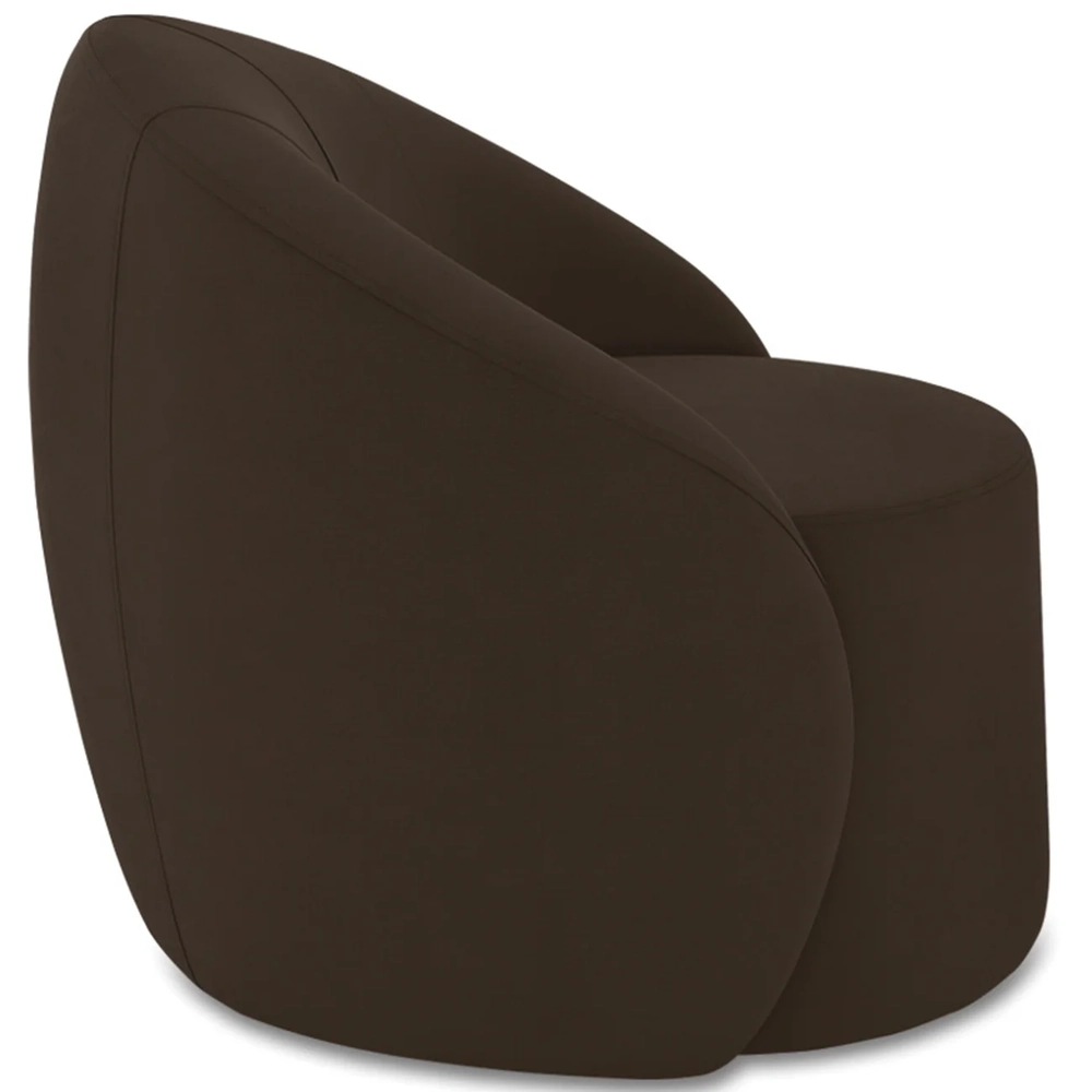Poltrona Sala Decorativa Redonda Kit 2 Steve Suede Marrom I01  - Mpozenato