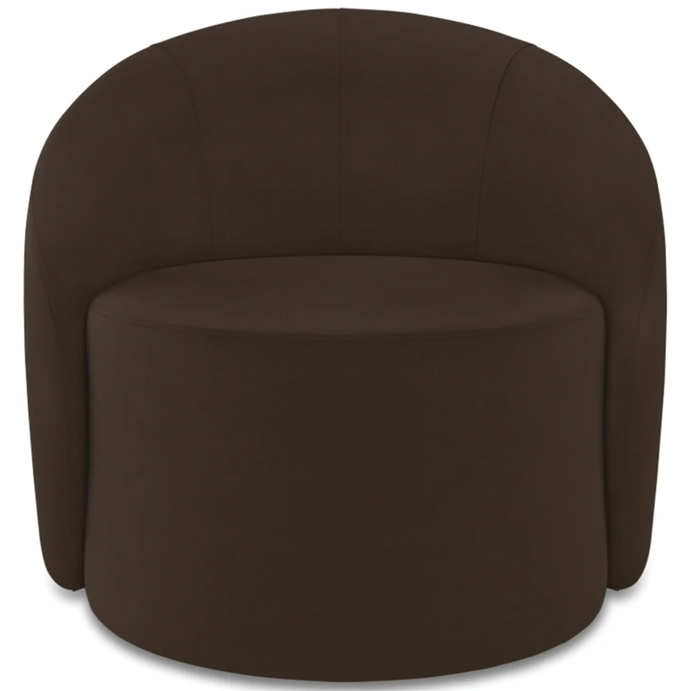 Poltrona Sala Decorativa Redonda Kit 2 Steve Suede Marrom I01  - Mpozenato