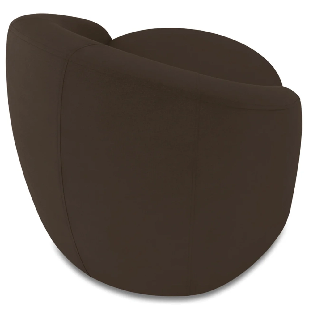 Poltrona Sala Decorativa Redonda Kit 2 Steve Suede Marrom I01  - Mpozenato