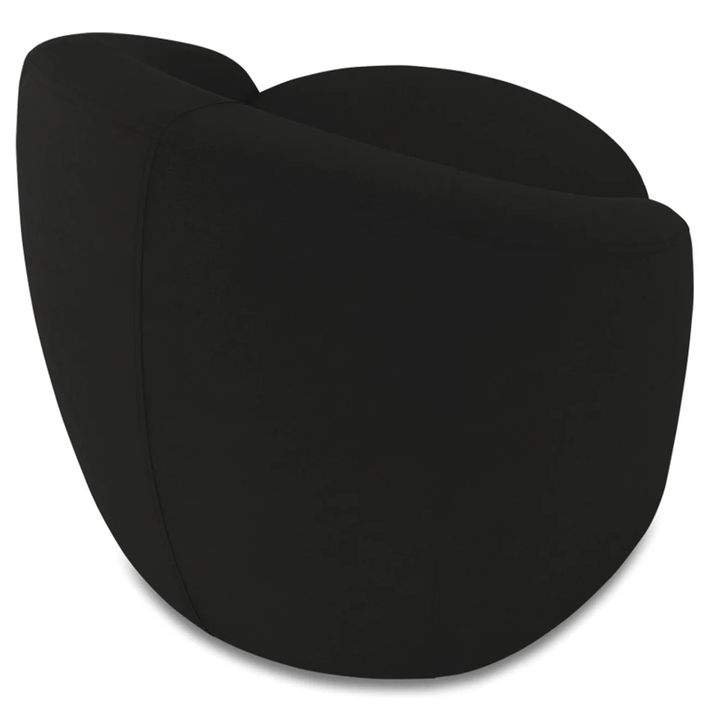 Poltrona Sala Giratória Redonda Kit 2 Steve Suede Preto I01  - Mpozenato