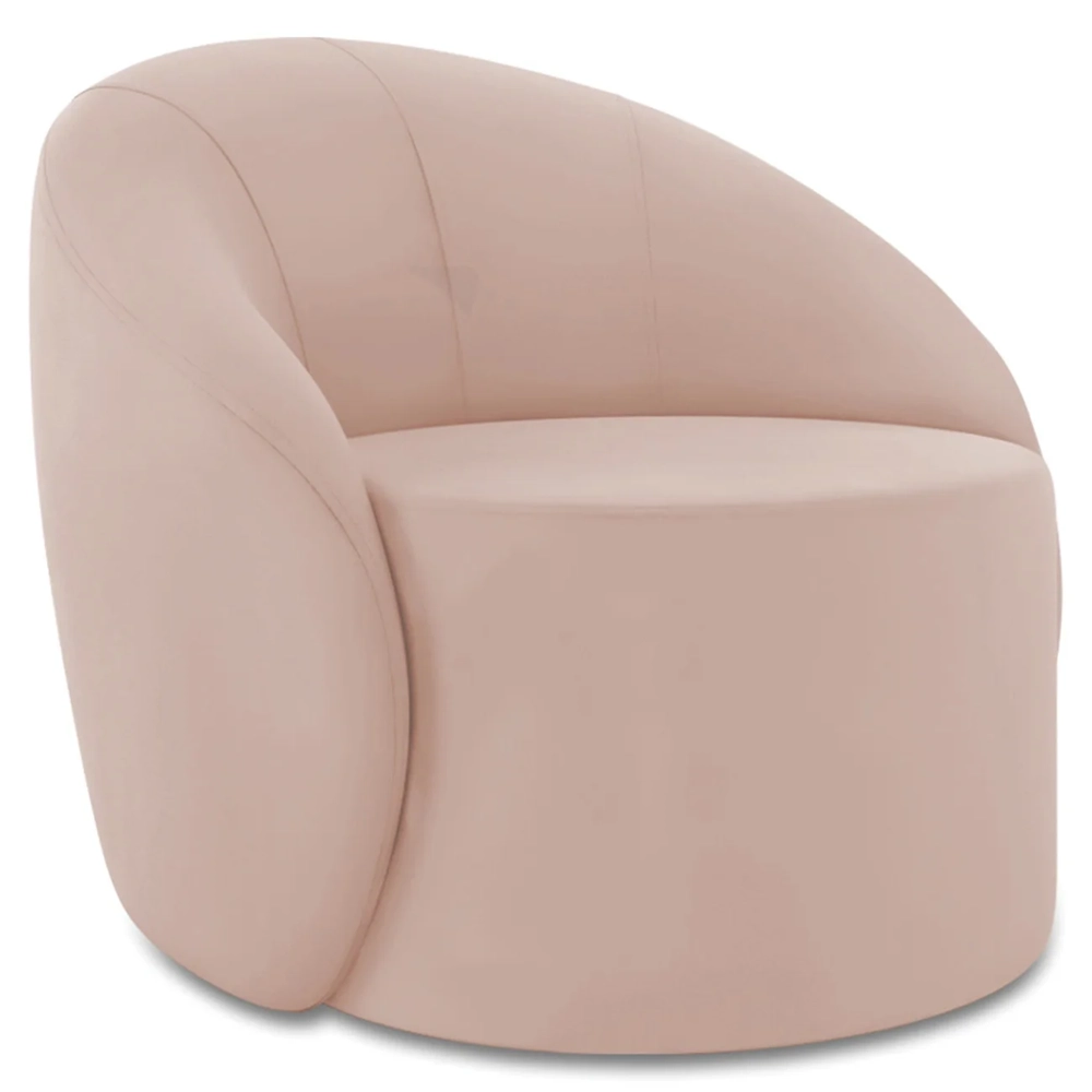 Poltrona Sala Decorativa Redonda Kit 2 Steve Veludo Rose I01  - Mpozenato