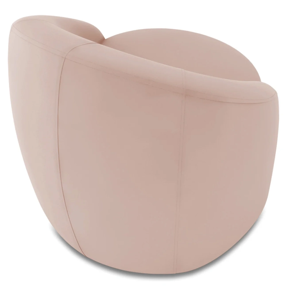 Poltrona Sala Decorativa Redonda Kit 2 Steve Veludo Rose I01  - Mpozenato