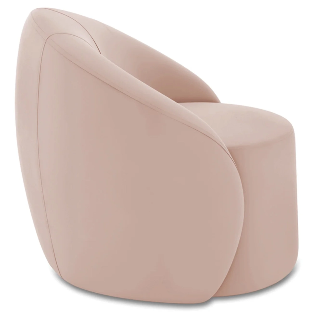 Poltrona Sala Decorativa Redonda Kit 2 Steve Veludo Rose I01  - Mpozenato