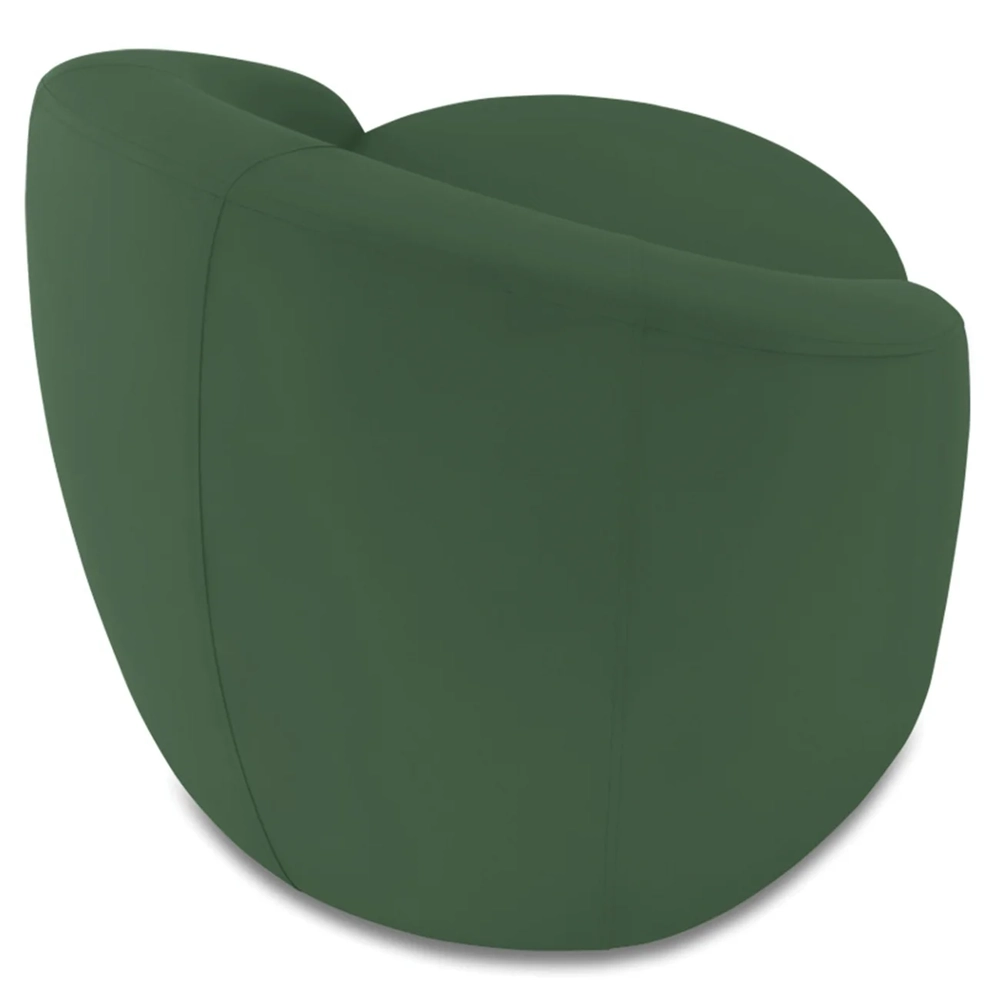 Poltrona Sala Decorativa Redonda Kit 2 Steve Veludo Verde I01  - Mpozenato