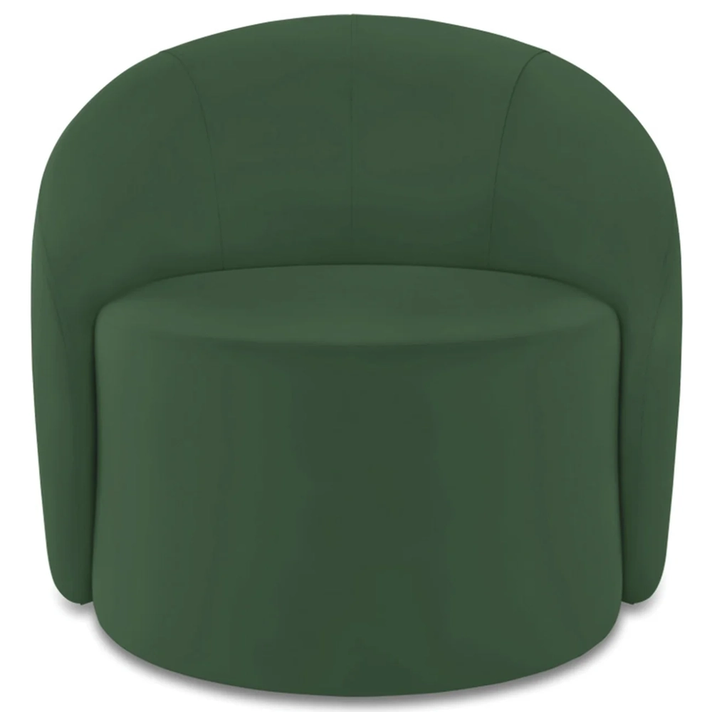 Poltrona Sala Decorativa Redonda Kit 2 Steve Veludo Verde I01  - Mpozenato