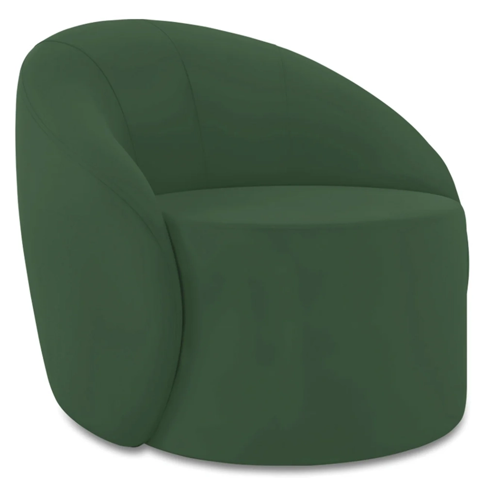 Poltrona Sala Decorativa Redonda Kit 2 Steve Veludo Verde I01  - Mpozenato