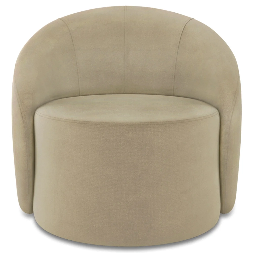 Poltrona Sala Decorativa Redonda Kit 2 Steve Suede Marrom Rt I01  - Mpozenato