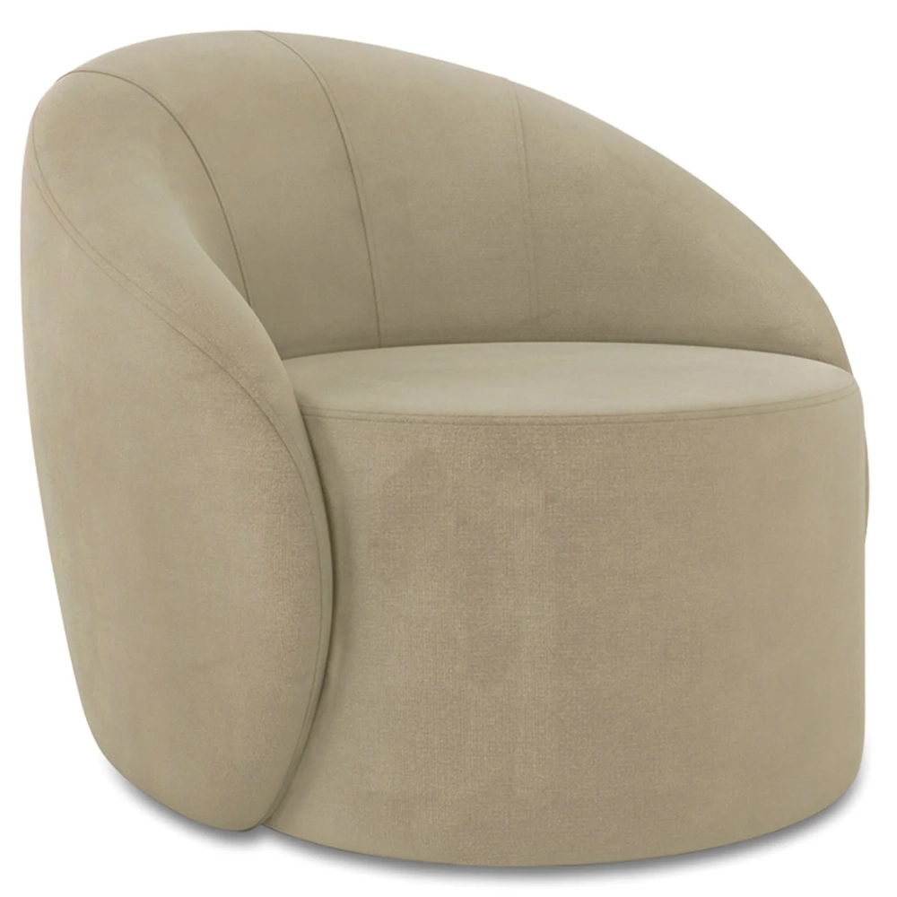 Poltrona Sala Decorativa Redonda Kit 2 Steve Suede Marrom Rt I01  - Mpozenato