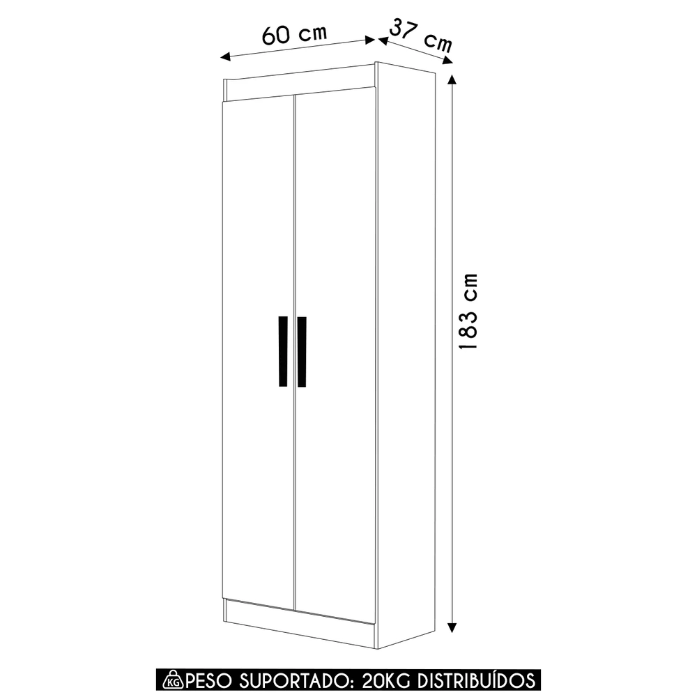 Armário Multiuso Lavanderia 60cm Lorandel Atacama/Off A15  - Mpozenato 