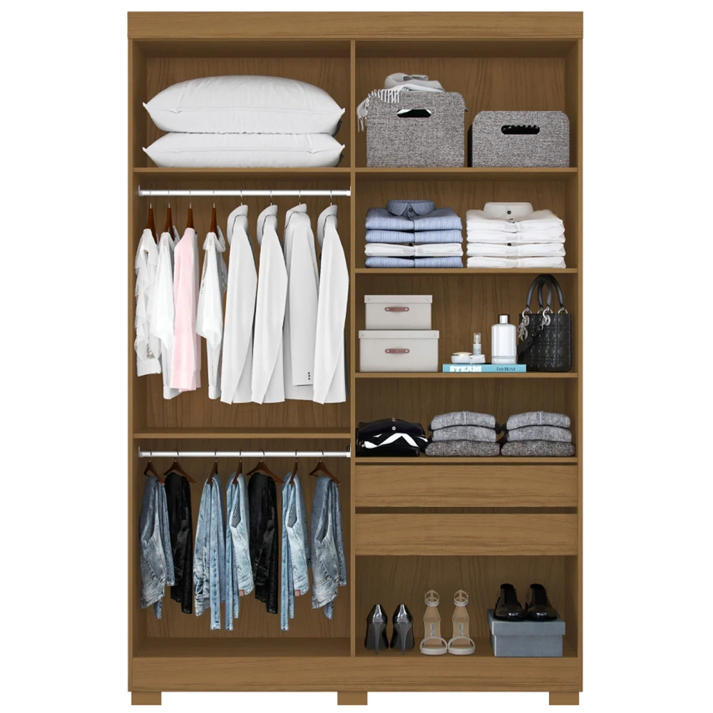 Guarda Roupa Solteiro 154cm 4 Portas Raiz Atacama/Areia A15 - Mpozenato 