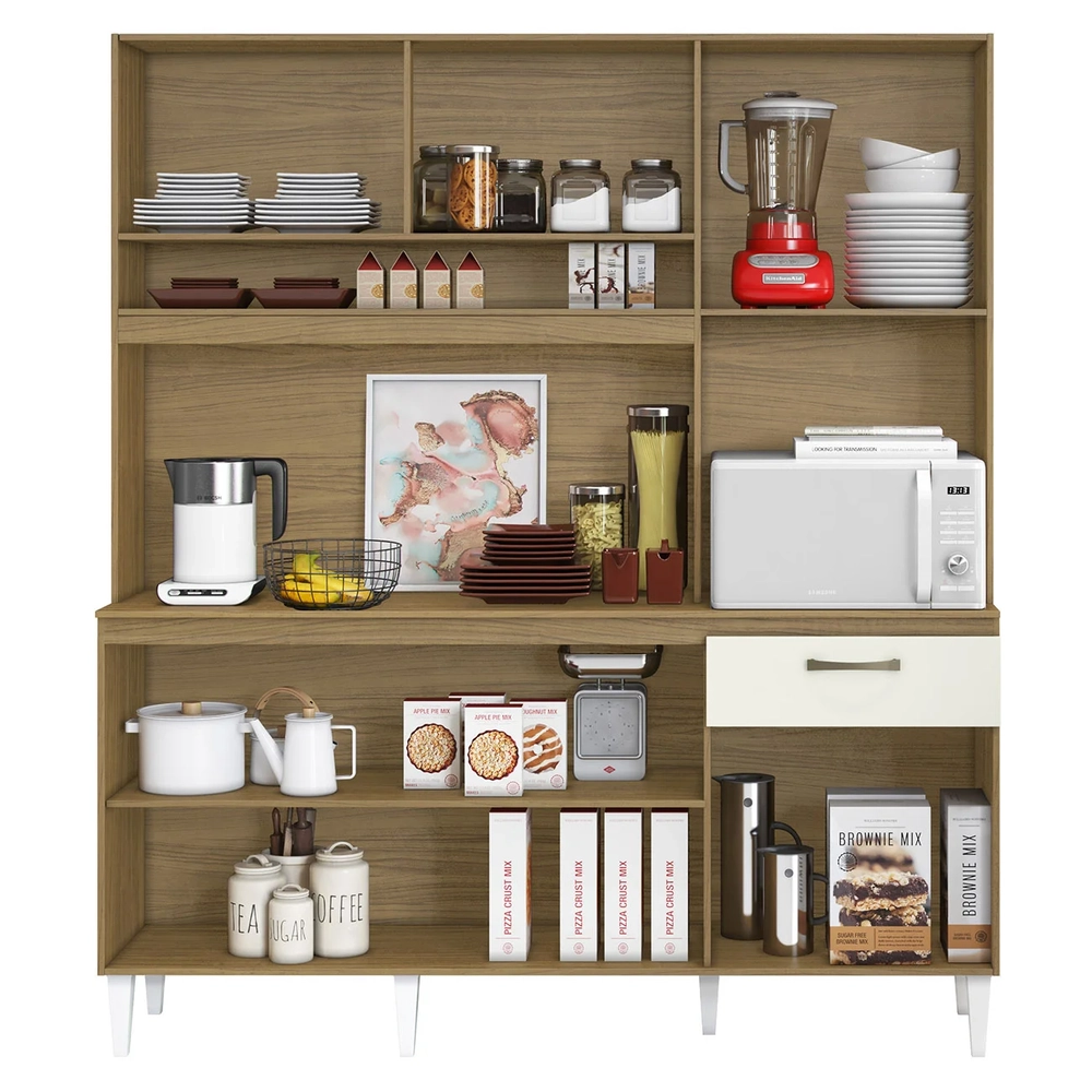 Armário de Cozinha Compacta 160cm Sovira Atacama/Off A15   - Mpozenato 