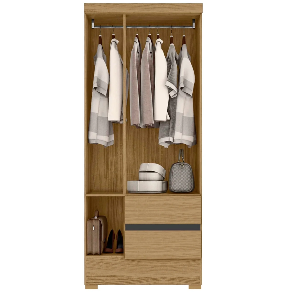 Guarda Roupa Solteiro 76cm 3 Portas Raely Atacama/Grafite A15 - Mpozenato