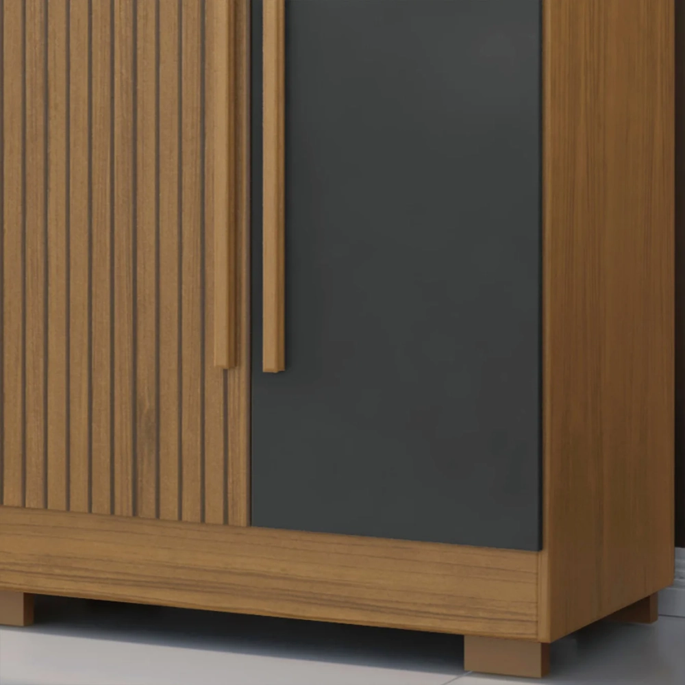 Guarda Roupa Solteiro 154cm 4 Portas Raiz Atacama/Grafite A15 - Mpozenato 