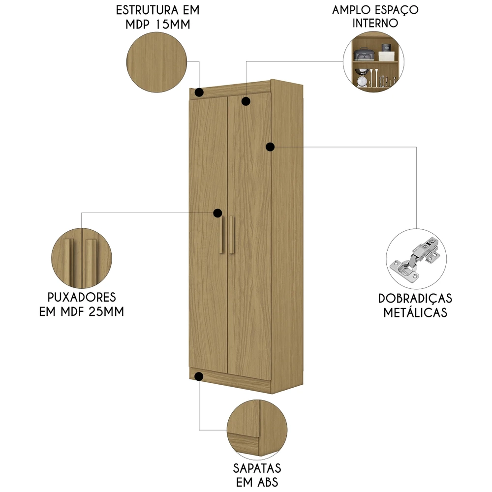 Armário Multiuso Lavanderia 60cm Lorandel Atacama A15      - Mpozenato 