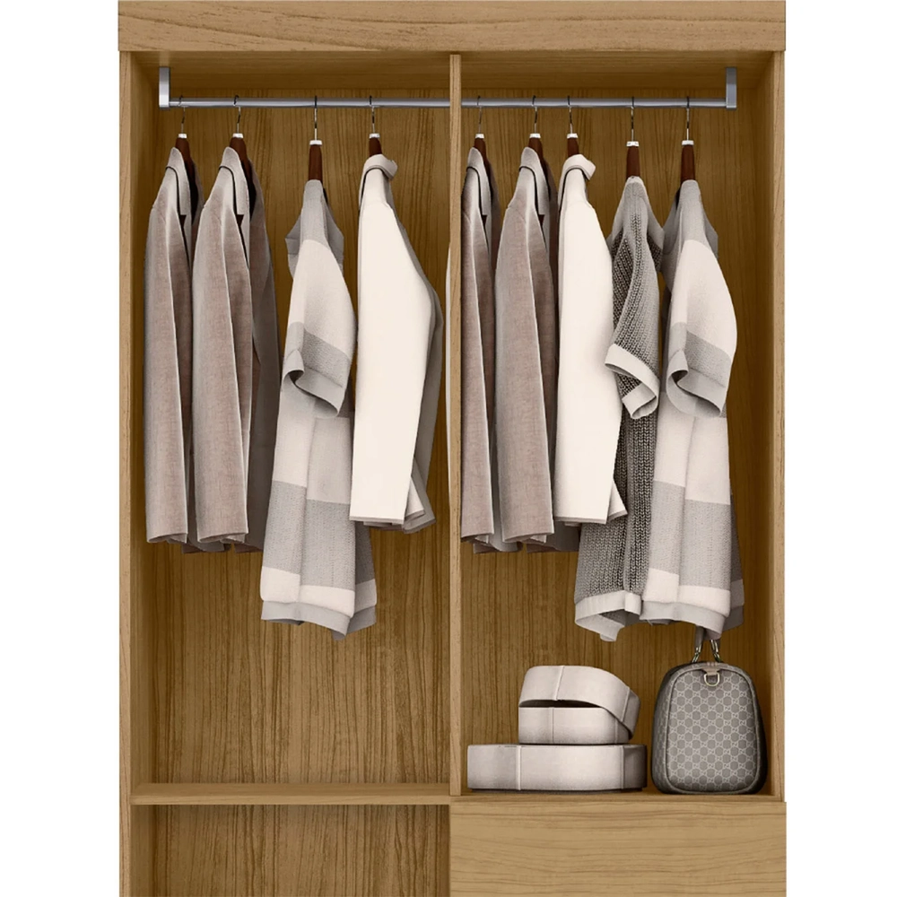 Guarda Roupa Solteiro 100cm 4 Portas Raely Atacama/Grafite A15 - Mpozenato 