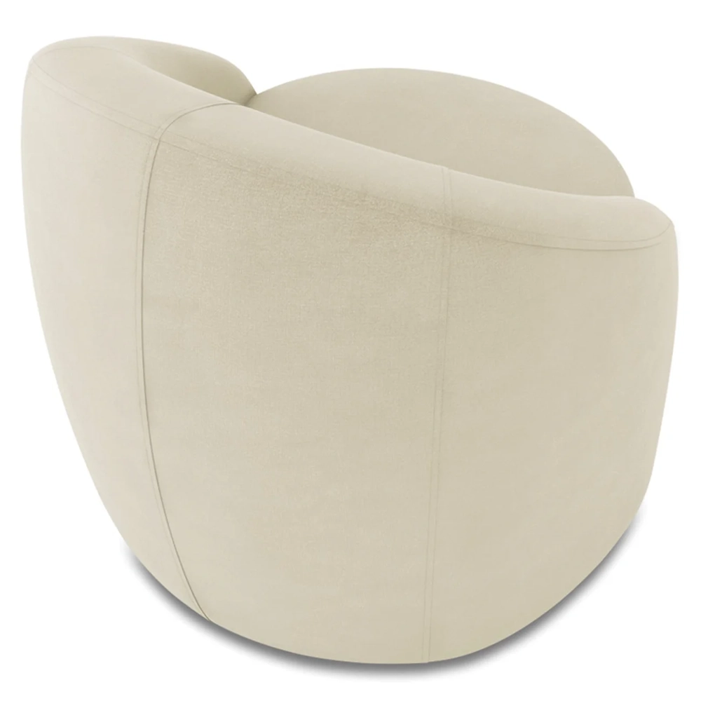 Poltrona Sala Decorativa Redonda Kit 2 Steve Suede Bege I01  - Mpozenato