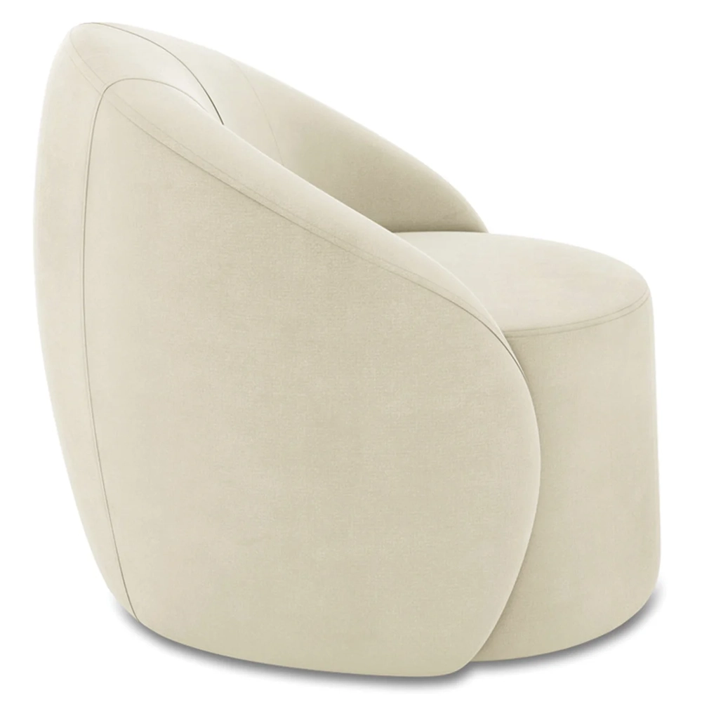 Poltrona Sala Decorativa Redonda Kit 2 Steve Suede Bege I01  - Mpozenato