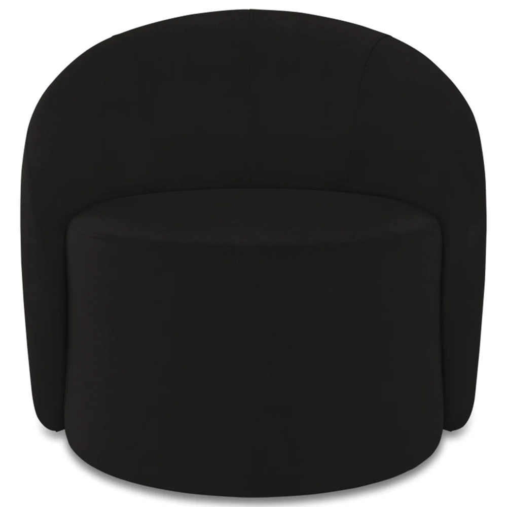 Poltrona Sala Decorativa Redonda Kit 2 Steve Suede Preto I01  - Mpozenato