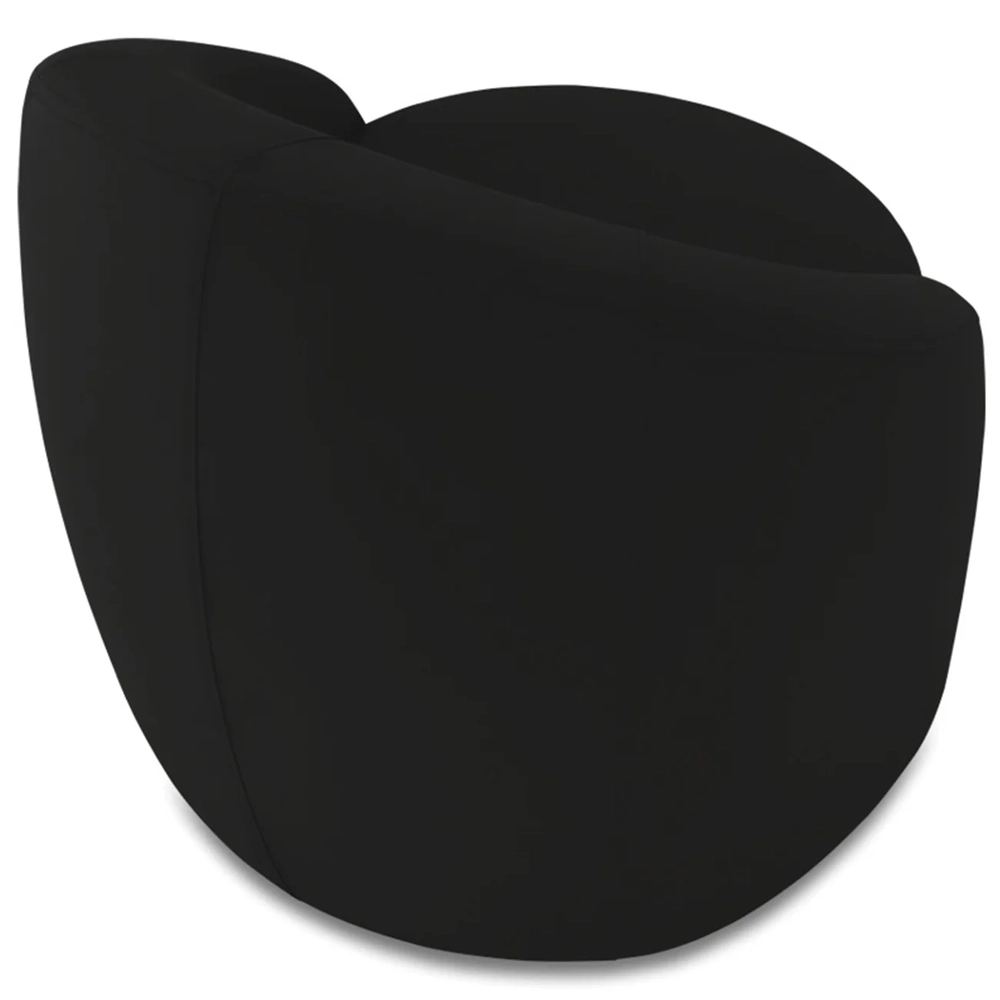 Poltrona Sala Decorativa Redonda 91cm Steve Veludo Preto I01  - Mpozenato