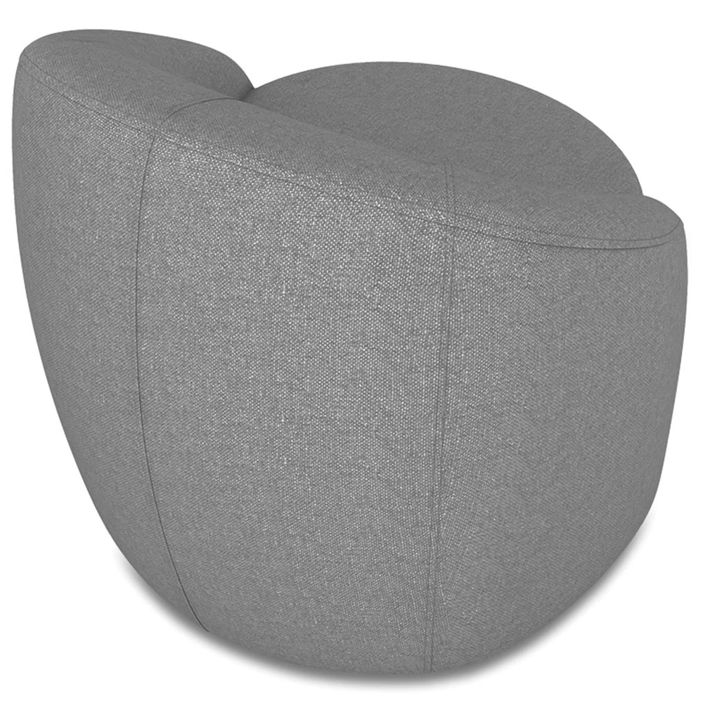 Poltrona Sala Giratória Redonda 91cm Steve Linho Grafite I01  - Mpozenato