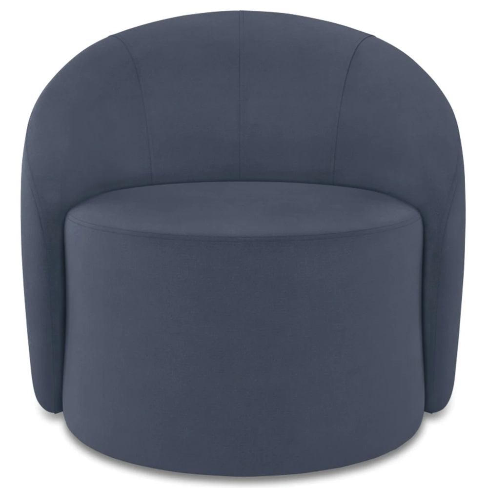 Poltrona Sala Decorativa Redonda 91cm Steve Suede Azul Marinho I01  - Mpozenato