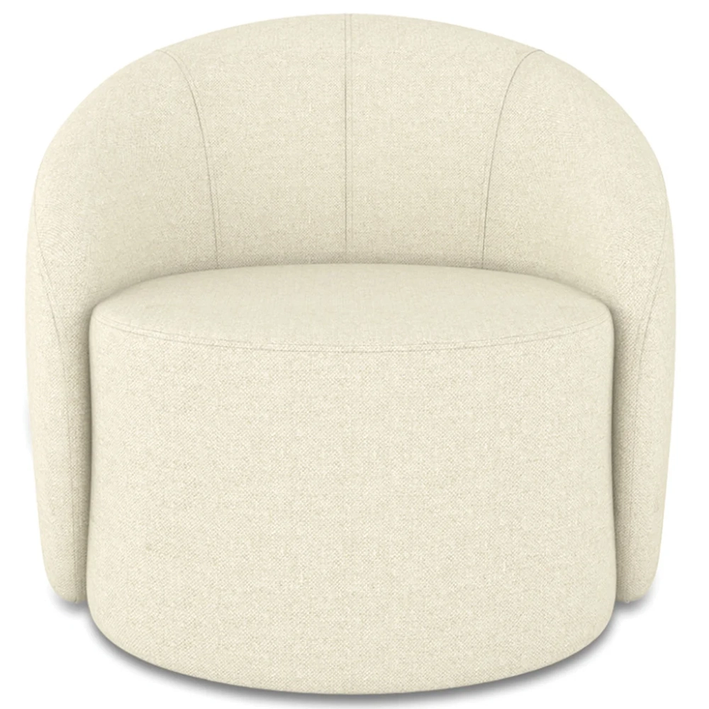 Poltrona Sala Decorativa Redonda Kit 2 Steve Linho Bege I01  - Mpozenato